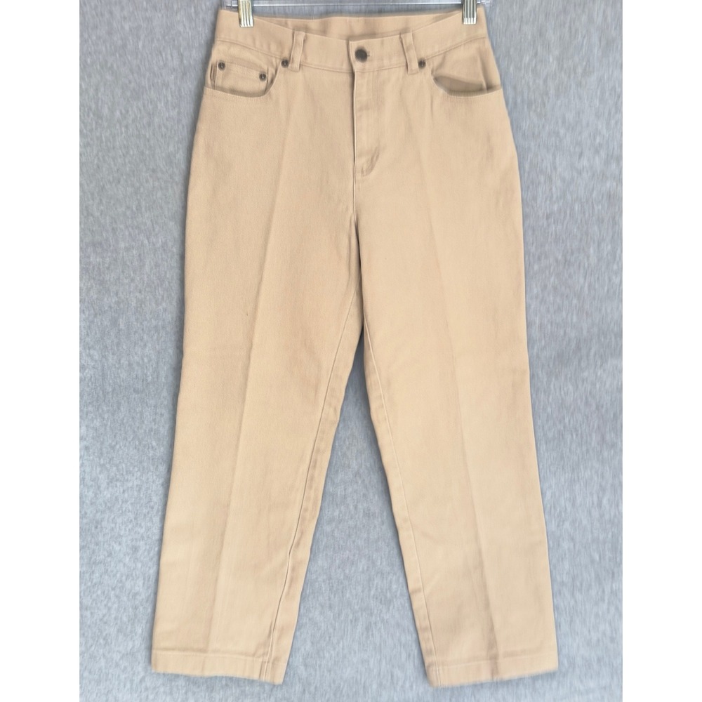 Lauren Jeans Co Ralph Lauren Pants Womens 6P Tan Khaki Straight Leg High Rise